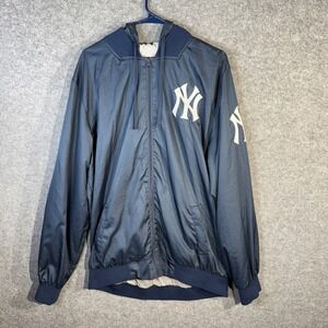 New York Yankees JH Design Mens XL Navy Full Zip Hooded‎ Jacket MLB